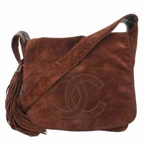 Chanel Shoulder Bag, Suede, Brown, Women's